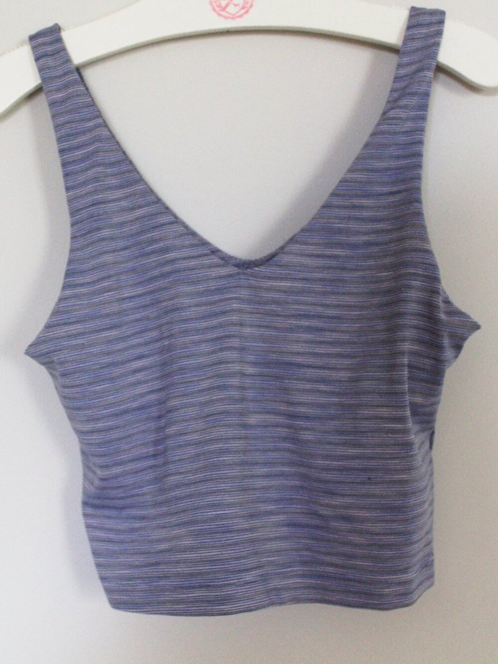 Athleta striped tank size S blue and white built in bra